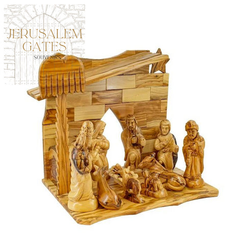 Simple Olive Wood Nativity Set